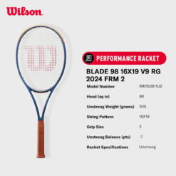 Wilson Blade 98 V9 Roland Garros 2024 305g